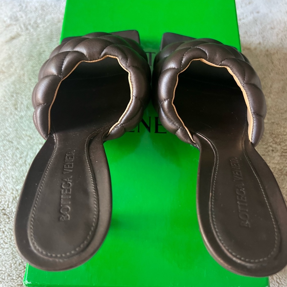 Bottega Veneta lido Quilted Leather Mules Dark brown size 37 IN BOX and DUST BAG - Picture 6 of 11